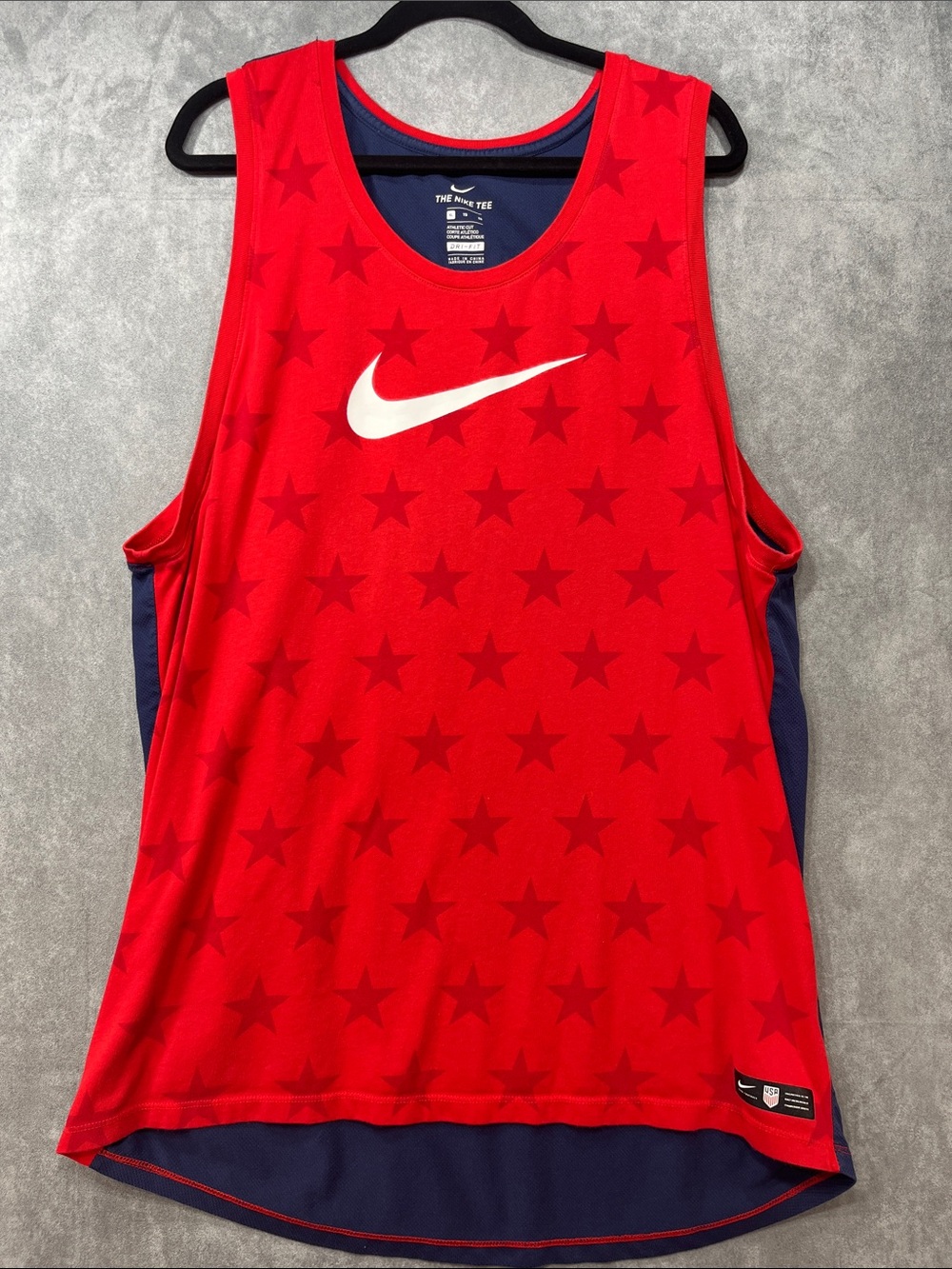 Nike USA Soccer Football Dri-FIT Sleeveless Training Tank Men's XL Red Stars